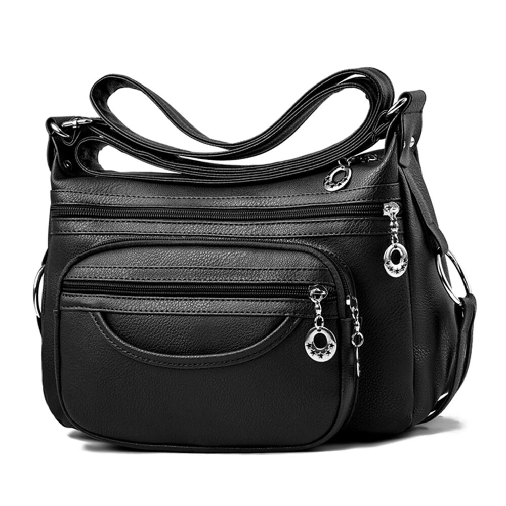 7532 Handbags 2026,Black Crossbody Purse,Lightweight Leather Shoulder